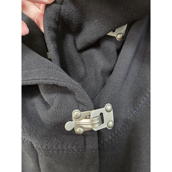 Sympli Canada Unique Fleece Warm Black Zip and Clasp Mid-Length Jacket, Size 10 - Picture 3 of 14